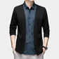 Men's Striped Casual Fake Two-Piece Suit - Long Sleeve Shirt Jacket Sweatshirt