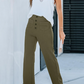 Casual Straight Leg Pants High Waisted Stretchy Trousers