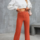 Casual Straight Leg Pants High Waisted Stretchy Trousers