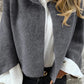 Women's Round Neck Woolen Long Sleeve Coat