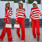 Women's Two-Piece Striped Casual Set