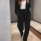 Women's Knitted Buttoned Jacket and Pants Two-piece Set