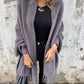 Women's Long Sleeve Casual Tassel Shawl Coat