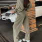 Women's Knitted Buttoned Jacket and Pants Two-piece Set