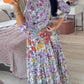 💃Casual floral print V-neck waist wrap long dress