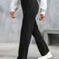 Casual Straight Leg Pants High Waisted Stretchy Trousers