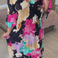 Floral Print Ruffle Hem Maxi Dress