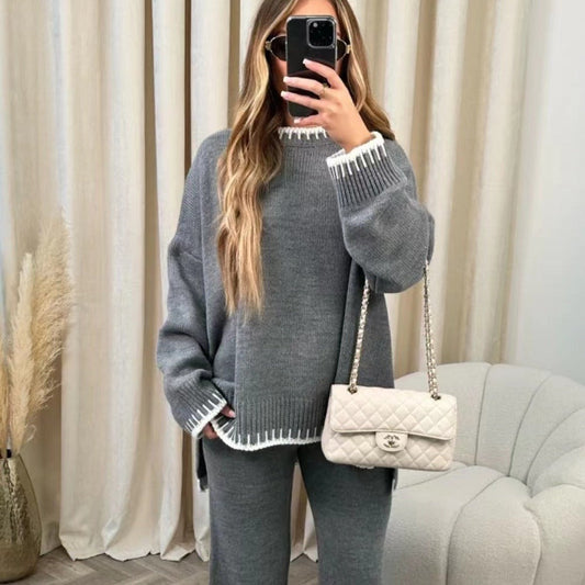 🔥Solid Color Casual Knitted Two-piece Set