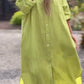 Women's Casual Solid Color Button Front Linen Shirt Dress