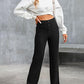 Casual Straight Leg Pants High Waisted Stretchy Trousers