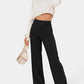 Casual Straight Leg Pants High Waisted Stretchy Trousers