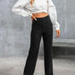 Casual Straight Leg Pants High Waisted Stretchy Trousers